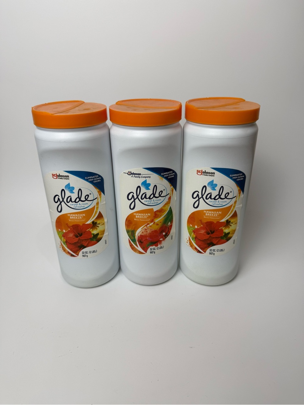 Lot of 3 Glade Carpet & Room Refresher Hawaiian Breeze Scent 32 Oz